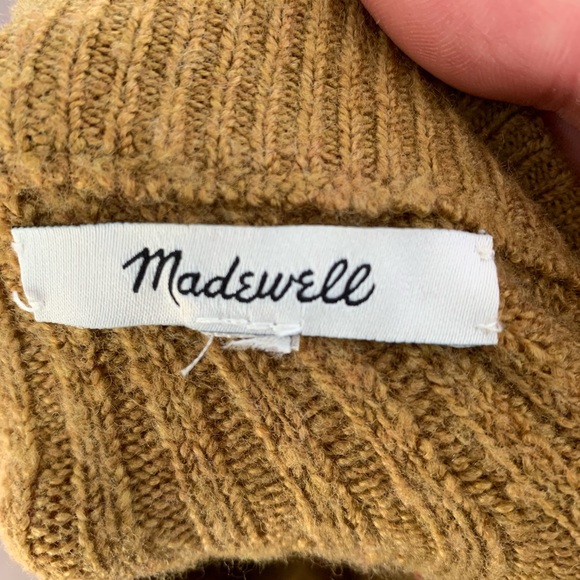Madewell Sweater Women’s Size XL‎ Mustard Yellow Soft Merino Wool Blend - Picture 7 of 8